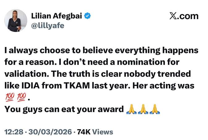 Actress Lilian Afegbai apologises for outburst over AMVCA snub